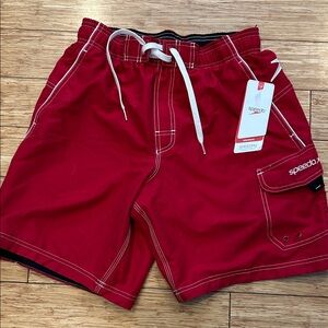 Speedo Men's Vibrant Red Vacation Board Water Swim Shorts Men’s S NWT